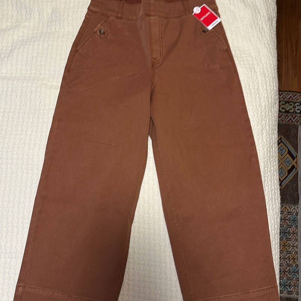 Orange/Brown cropped wide leg pants